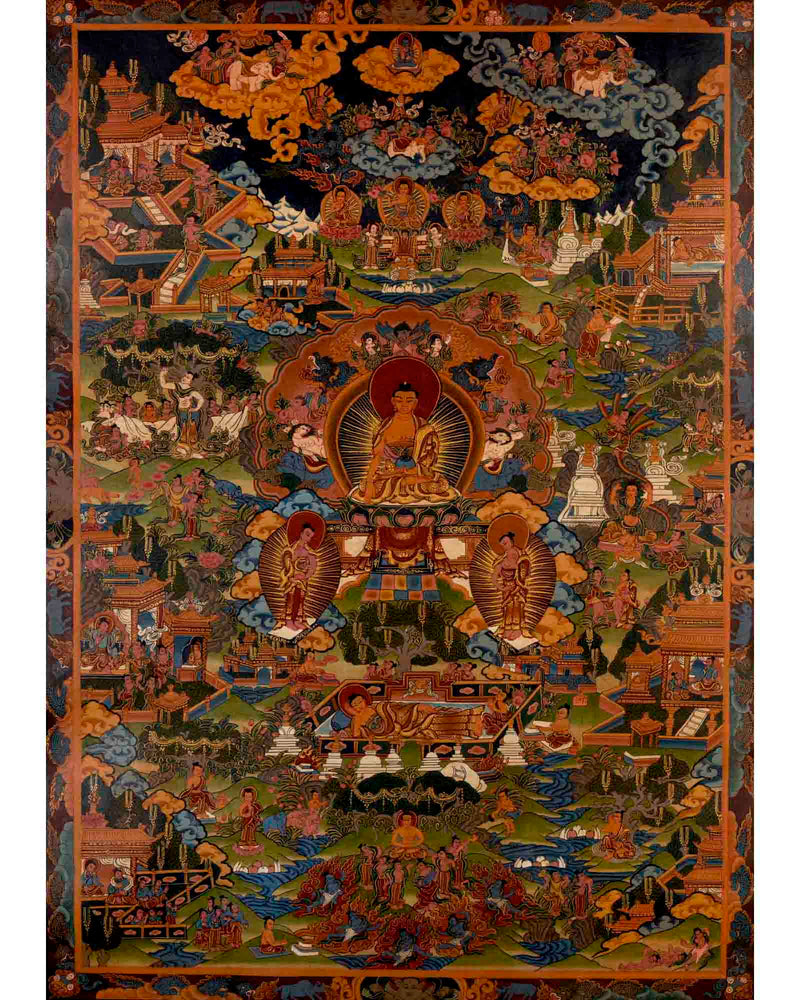 Buddha Life Story | Traditional Tibetan Thangka | Wall Decors