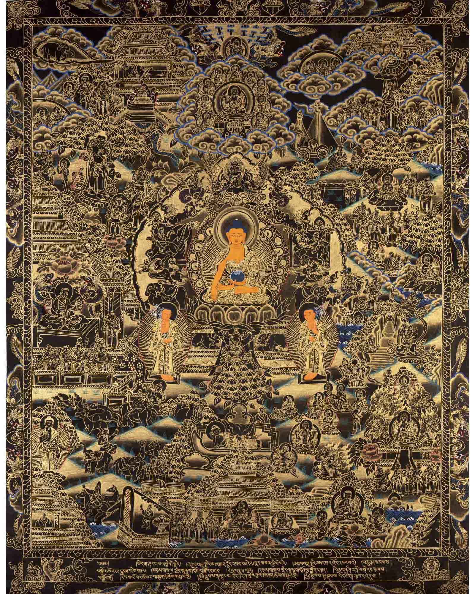 Buddha Life Story | Vintage Thangka Art | Religious Wall Decors