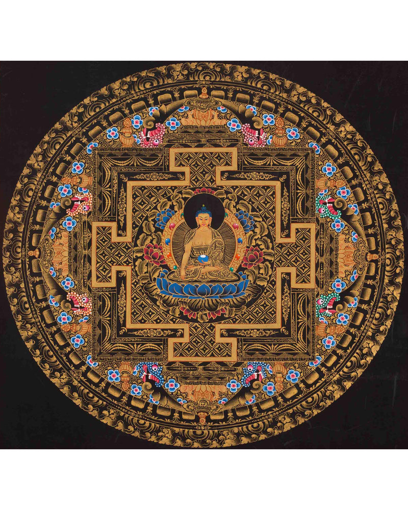 Full 24K Gold Style Shakyamuni Buddha Mandala