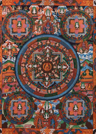 Buddha Mandala Thangka | Traditional Mandala | Religious Mandala wall painting | Small Sized Fine Mandala For Decoration and Shrine