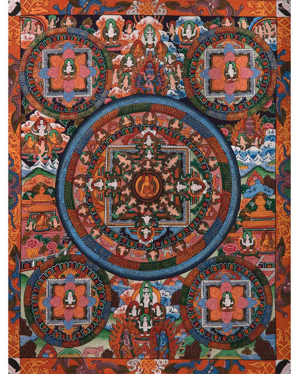 Buddha Mandala Thangka | Traditional Mandala | Religious Mandala wall painting | Small Sized Fine Mandala For Decoration and Shrine