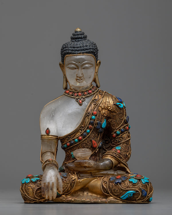 Crystal Buddha Shakyamuni Statue