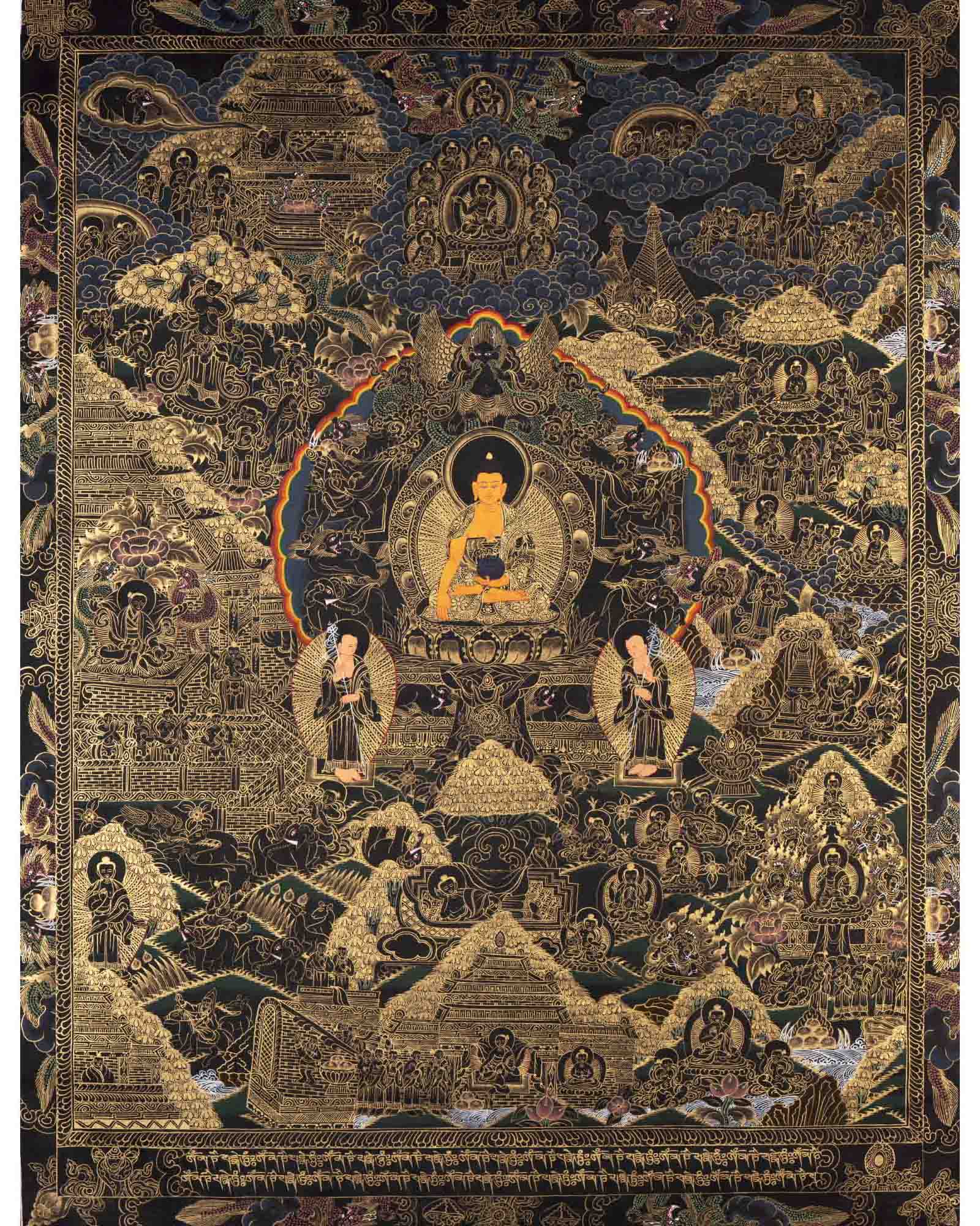 Buddha's Life Story | Traditional Tibetan Thangka | Wall Decors