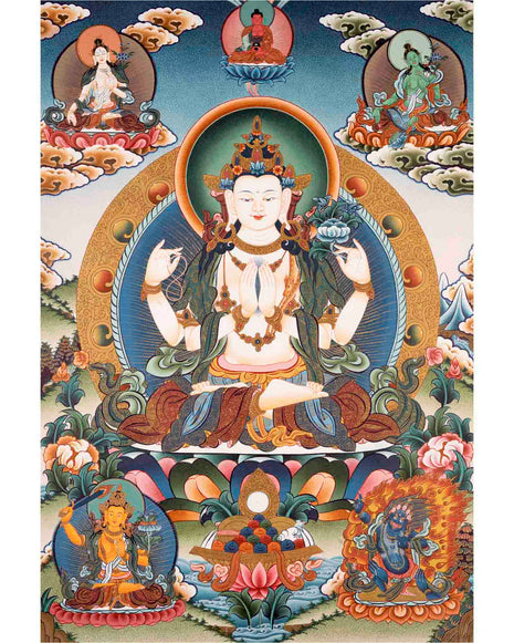 Buddhist Avalokiteshvara Chengrezig | Wall Decoration Thangka Painting