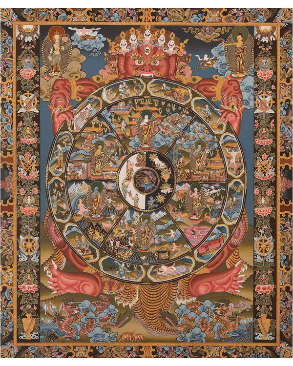 Buddhist Wheel Of Life | Bhavachakra Original Hand-Painted