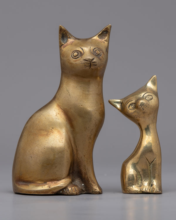 Brass Cat Statue