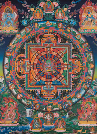 Chakrasamvara Mandala Thangka | Newari Style Painted Art | Wall Hanging Decor