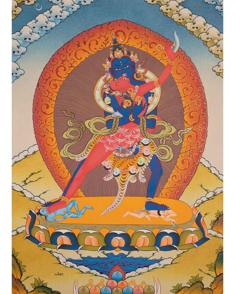 Chakrasamvara and Vajravarahi Thangka | Hand Painted Buddhist Art | Wall Decor