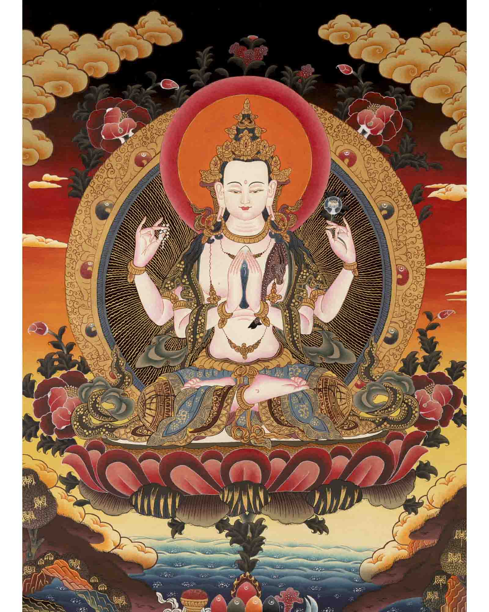 Chenresig Thangka | Traditional Artwork | Wall Decors