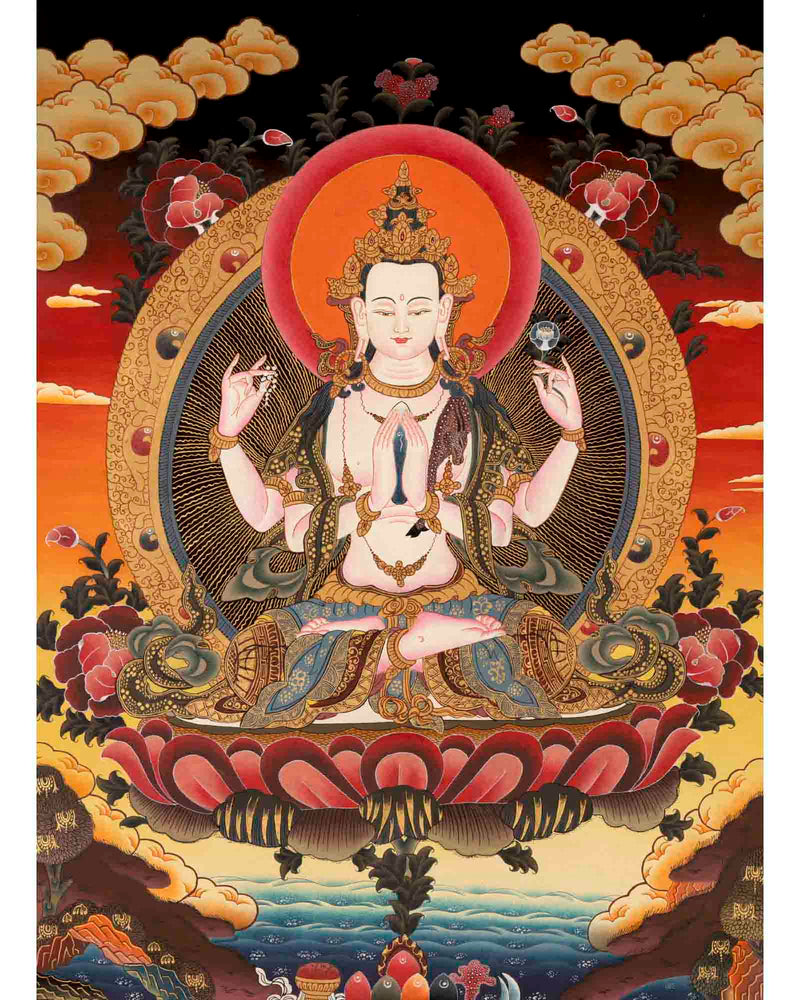 Chenresig Thangka | Traditional Artwork | Wall Decors