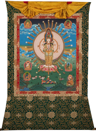 Chenresig Thangka | Buddhist Thangka Painting For Mediation | Religious Wall Decor