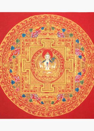 Chenresig Mandala | Traditional Tibetan Thangka | Wall Decors