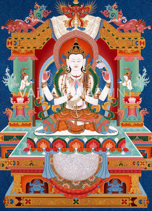 Chenrezig Avalokiteshvara Thangka Buddhist Art Prints
