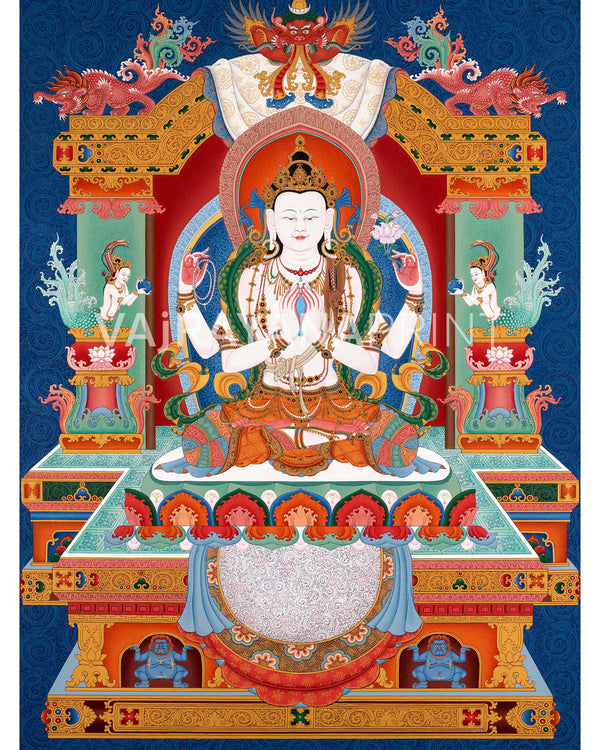 Chenrezig Avalokiteshvara Thangka Buddhist Art Prints