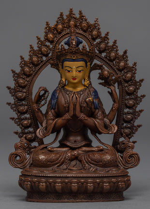 Copper Manjushri Statue 