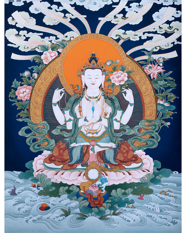Four Armed Avalokiteshvara Chenrezig Bodhisattva Art