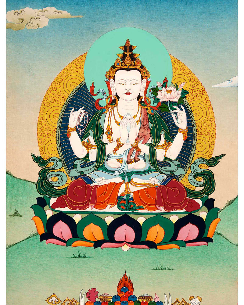 Chenrezig Tibetan Thangka