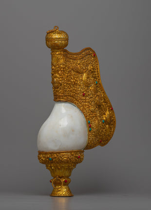 Spiritual Gold Shankha | Unique Decorative Piece
