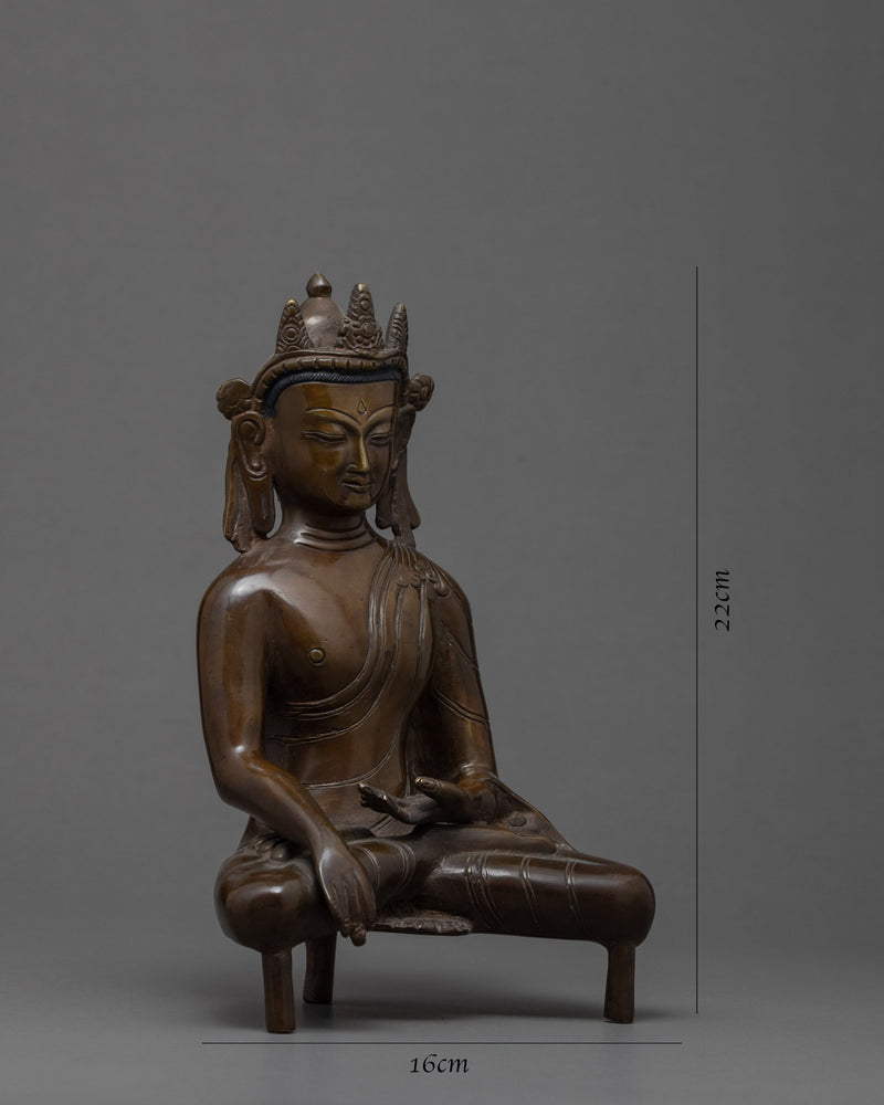 Crowned Sakyamuni Buddha | Unique Buddhist Statue for Home Decor