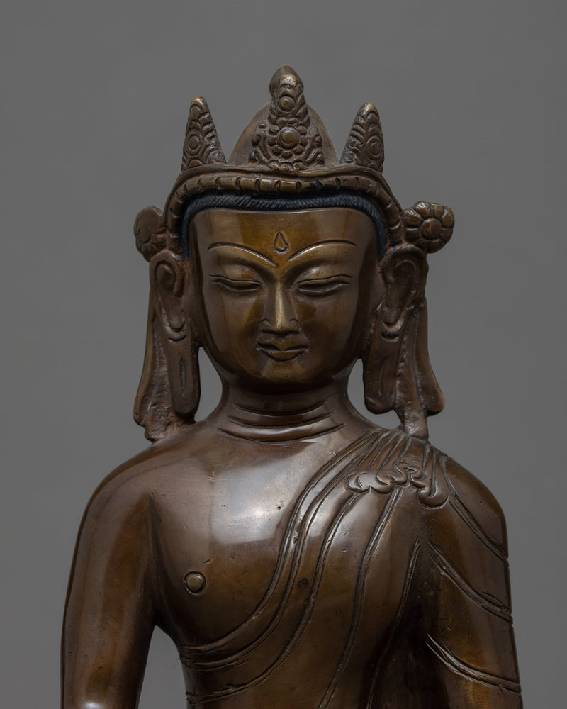 Crowned Sakyamuni Buddha | Unique Buddhist Statue for Home Decor