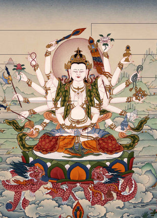 Cundi Buddha Thangka | Traditional Hand Painted Artwork