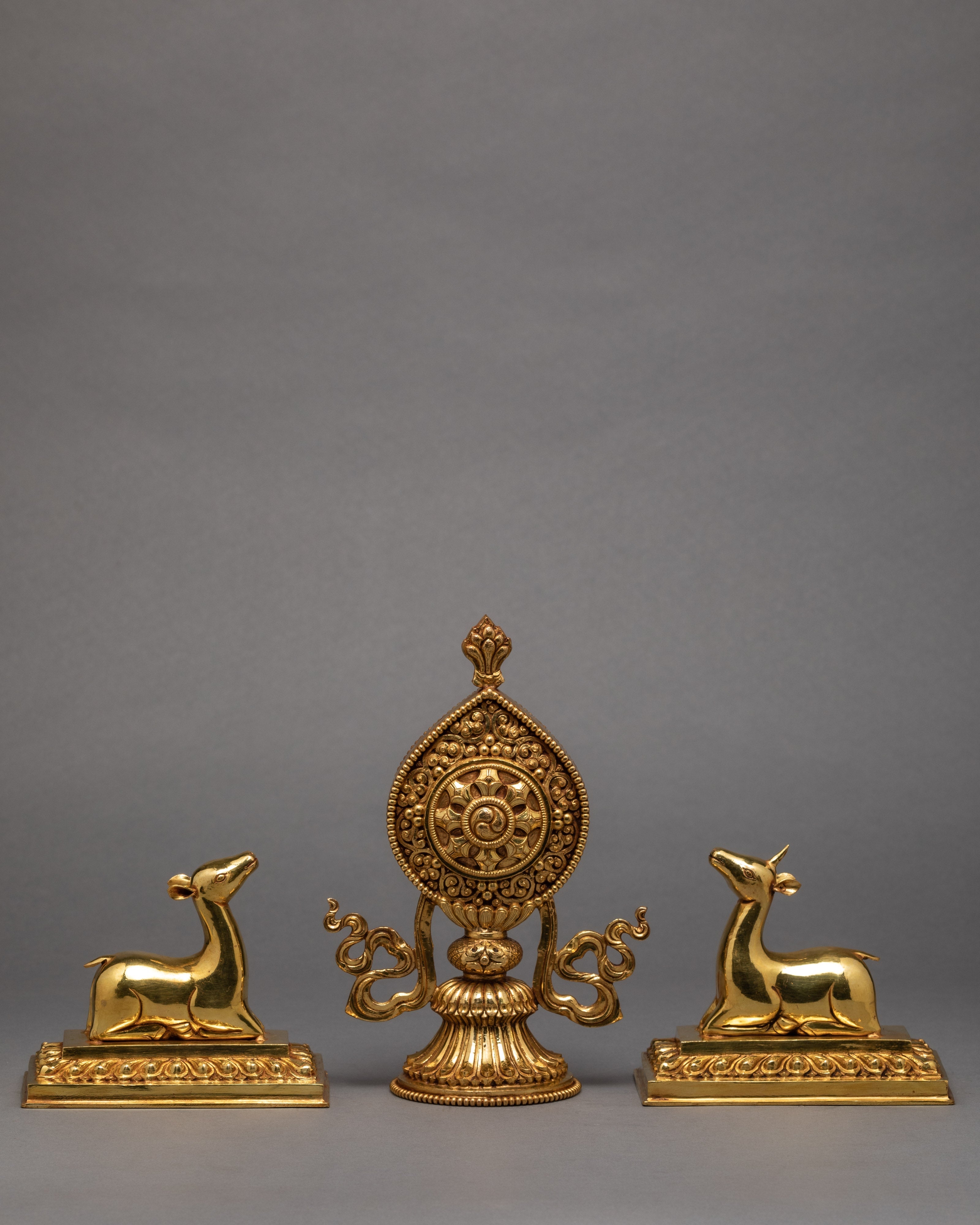 Golden Wheel and A Pair Two Deer 