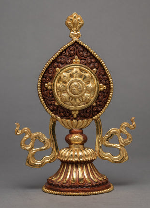 Wheel Of The Law And A Pair Of Crouching Deer | Buddhist Symbol