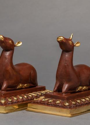 Wheel Of The Law And A Pair Of Crouching Deer | Buddhist Symbol