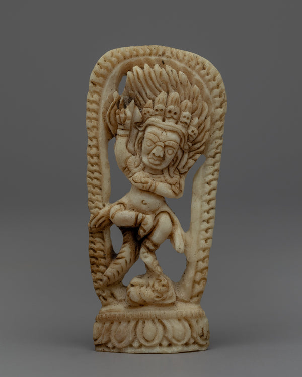 Dancing Mahakala Small Statue | Deer Horn(Ethically sourced bone) Sculpture
