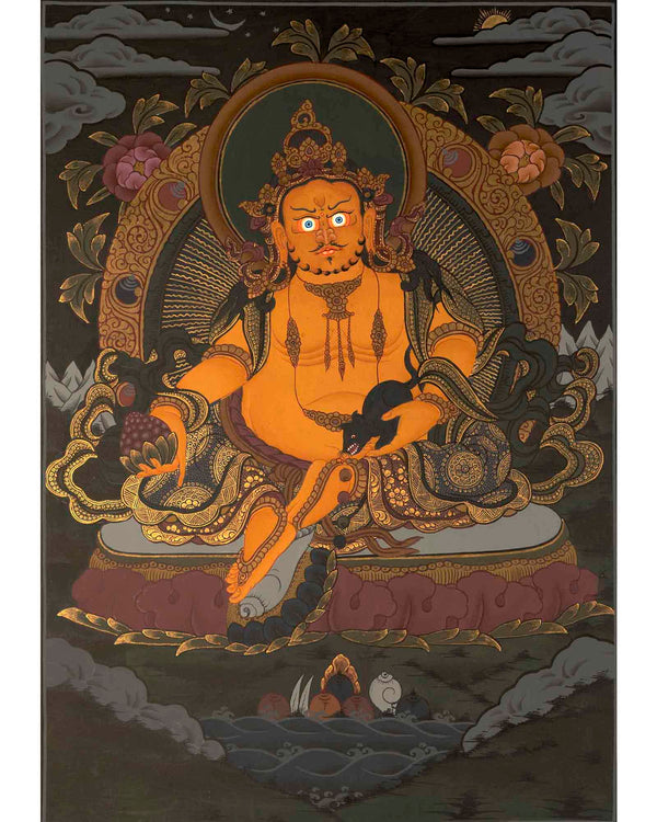 Deity Of Wealth Thangka | Traditional Tibetan Art | Wall Decors