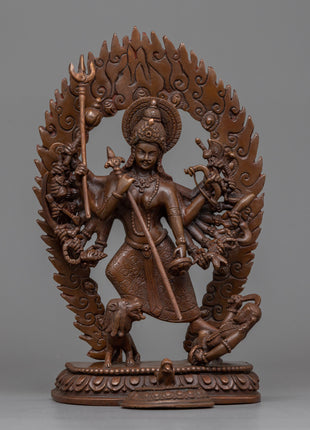 Oxidized Durga Statue