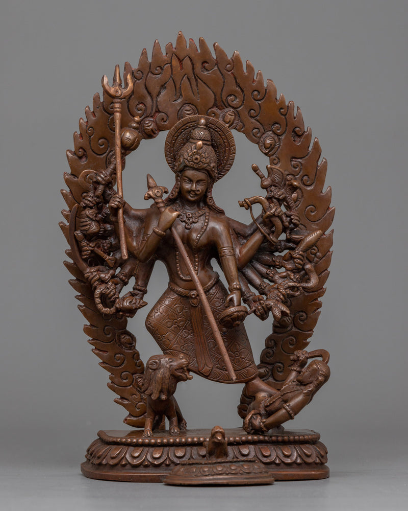 Oxidized Durga Statue