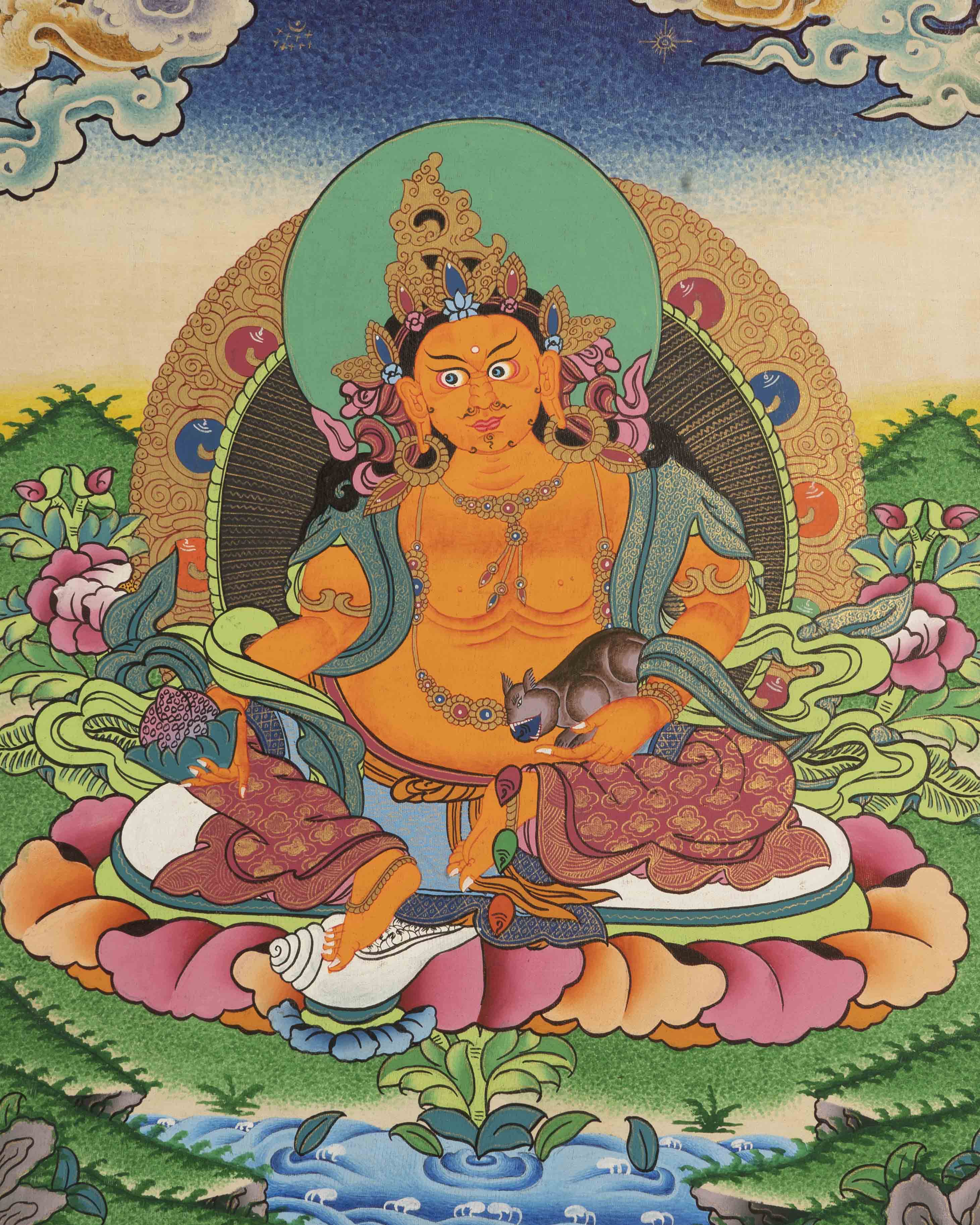 Jambala Kubera Thangka | Buddhist Wall Decors