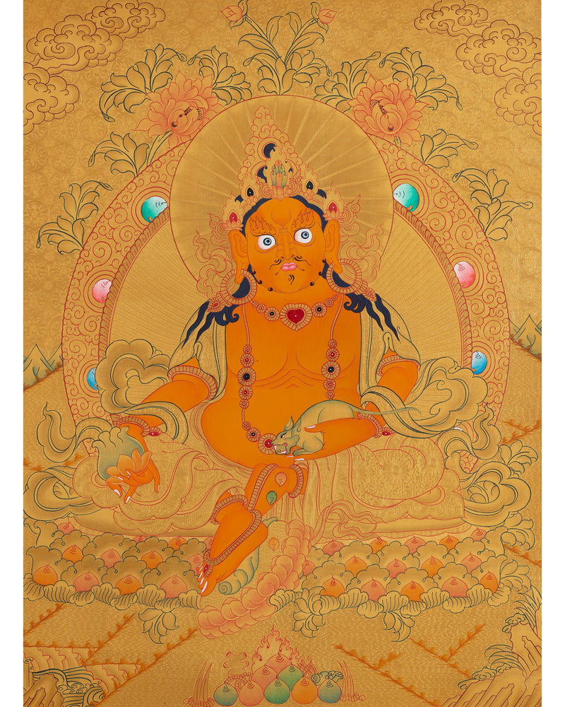 Dzambala Thangka Painting | Traditional Himalayan Art