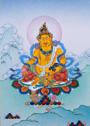 Yellow Dzambhala Thangka