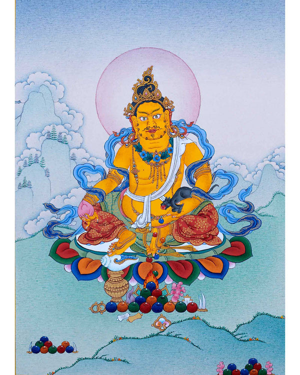 Yellow Dzambhala Thangka