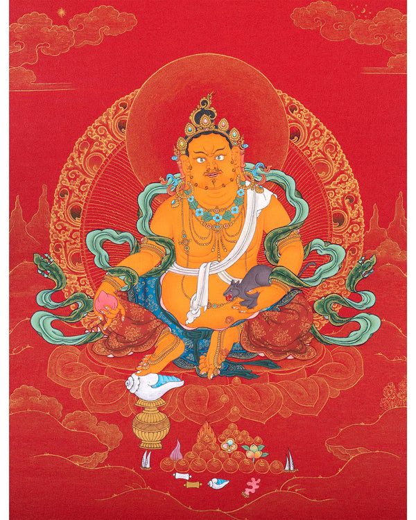 Dzambhala Wealth Deity Thangka