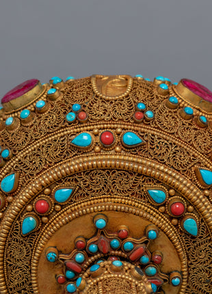 Prayer Wheel Buddhist | 24k Gold Plated