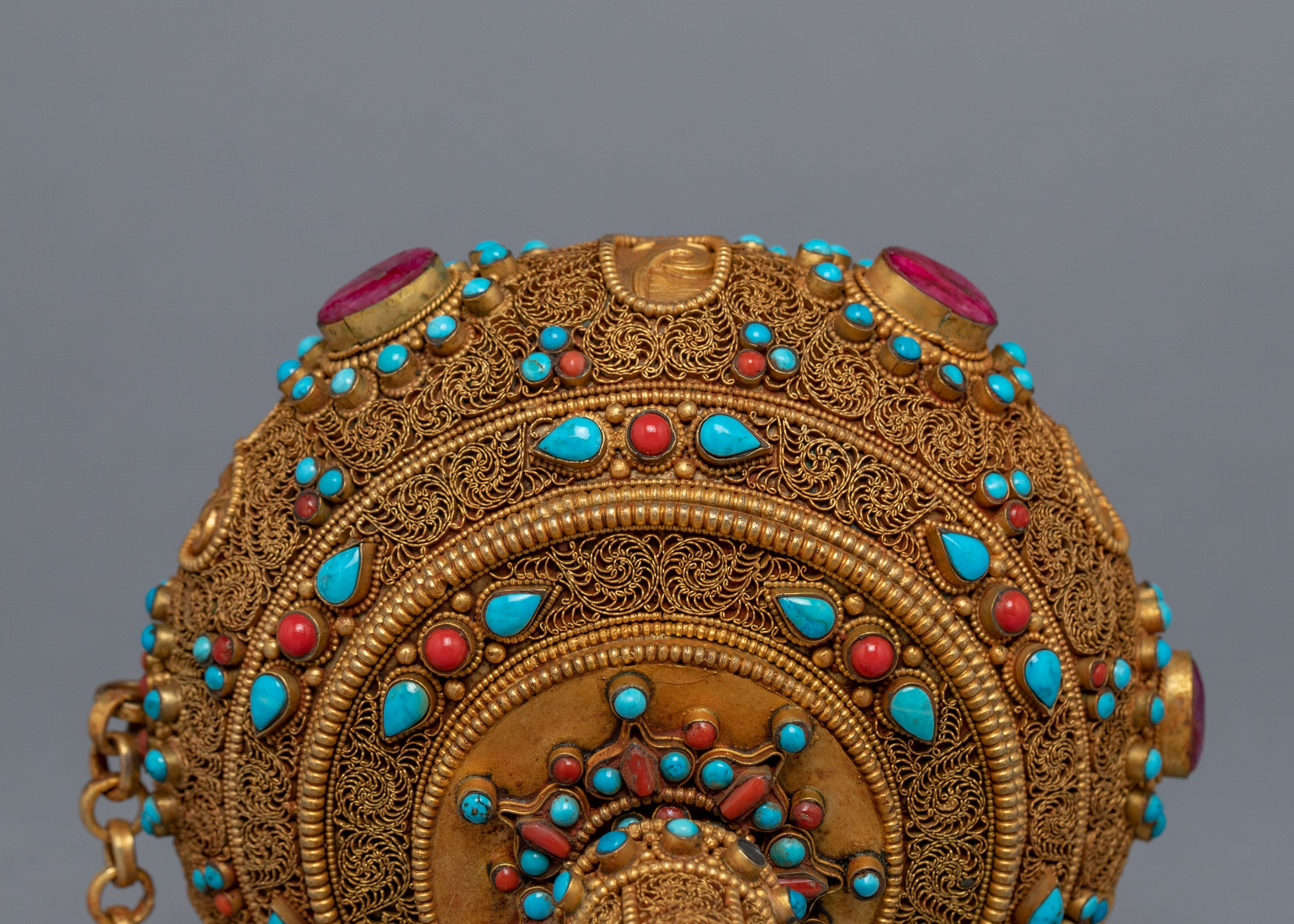 Prayer Wheel Buddhist | 24k Gold Plated