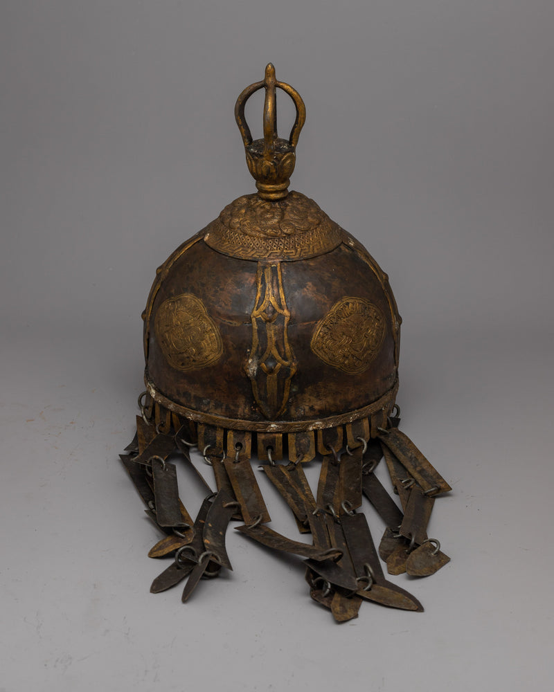Tibetan Iron Helmet | Battle Helmet for Display & Collection