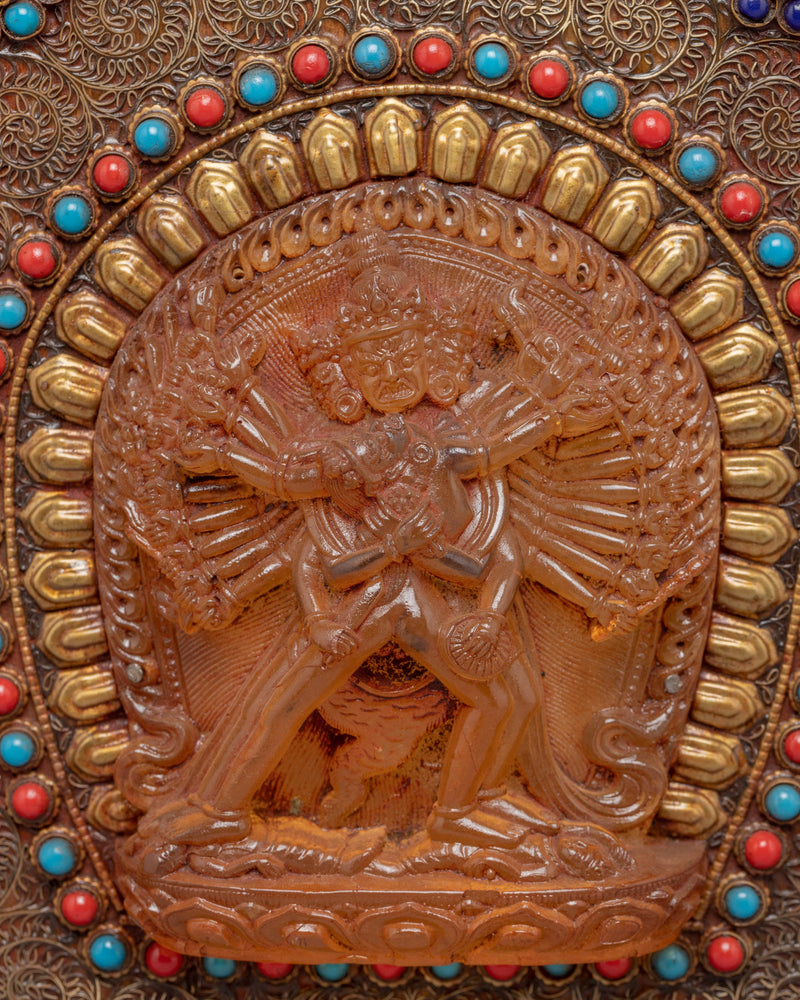 Chakrasamvara Thanka  For Wall Decor | Crystal Stone Statue