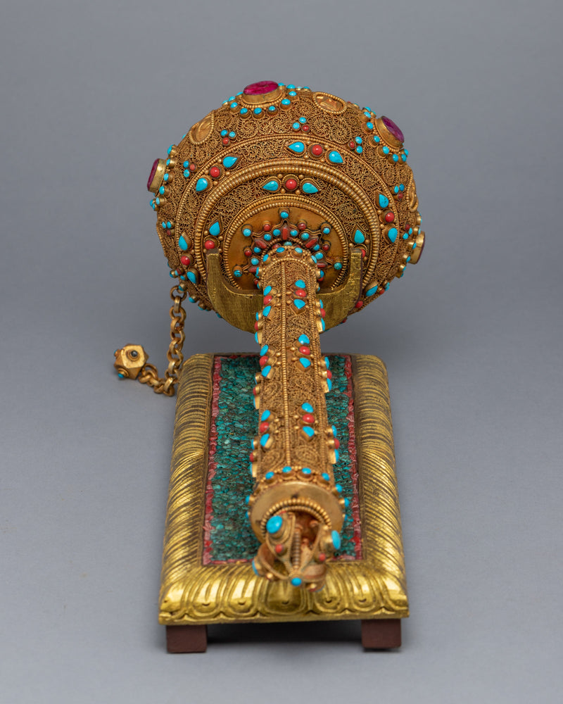 Prayer Wheel Buddhist | 24k Gold Plated