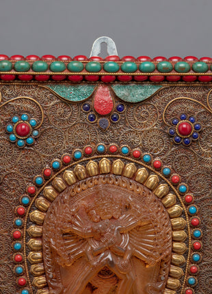 Chakrasamvara Thanka  For Wall Decor | Crystal Stone Statue