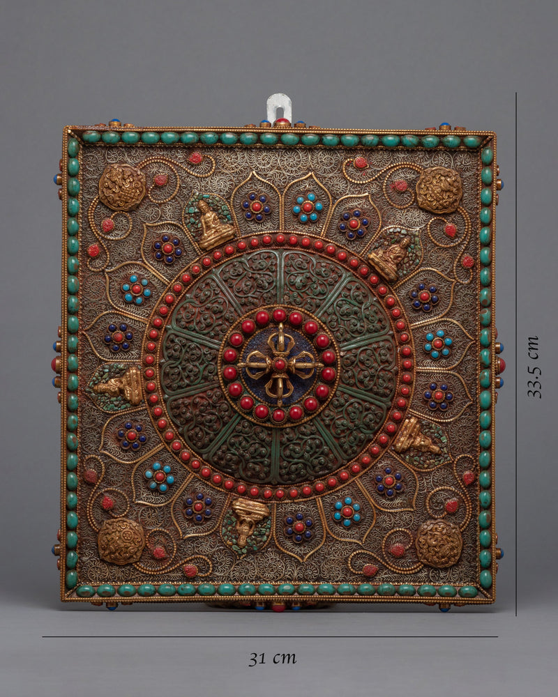 Rectangle Mandala Art | Gemstones Embedded