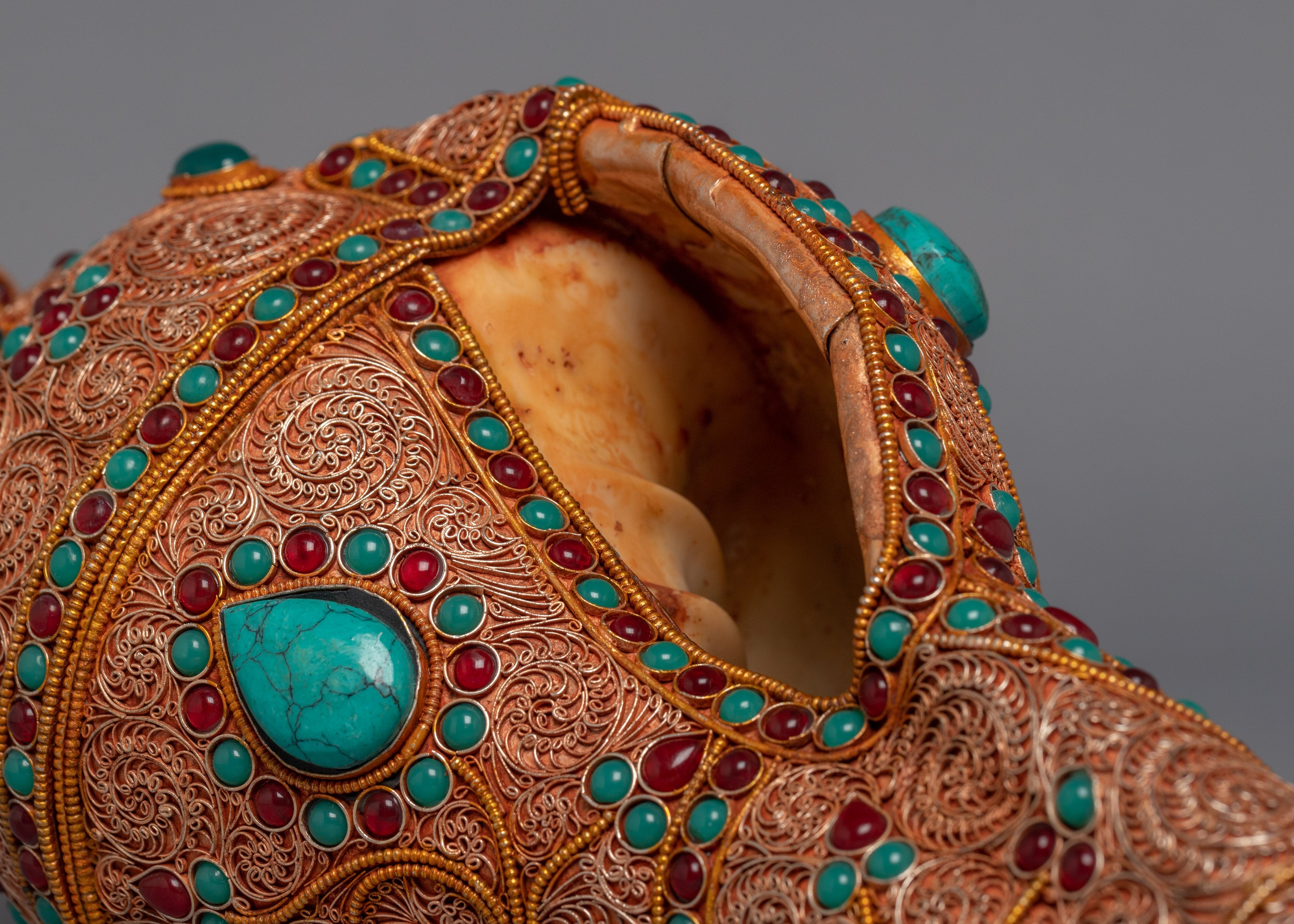 24k Gold Plated Conch Shell Trumpet | Himalayan Art