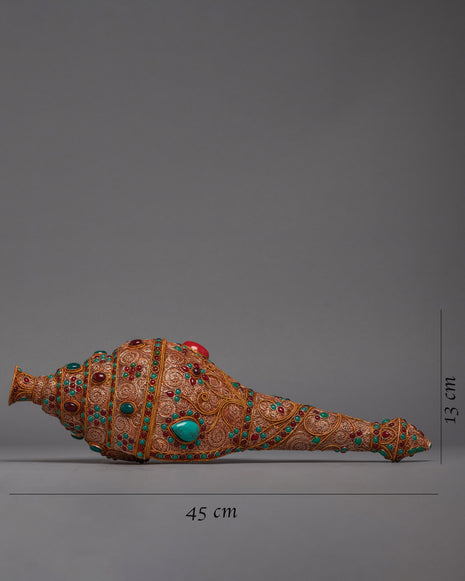 24k Gold Plated Conch Shell Trumpet | Himalayan Art