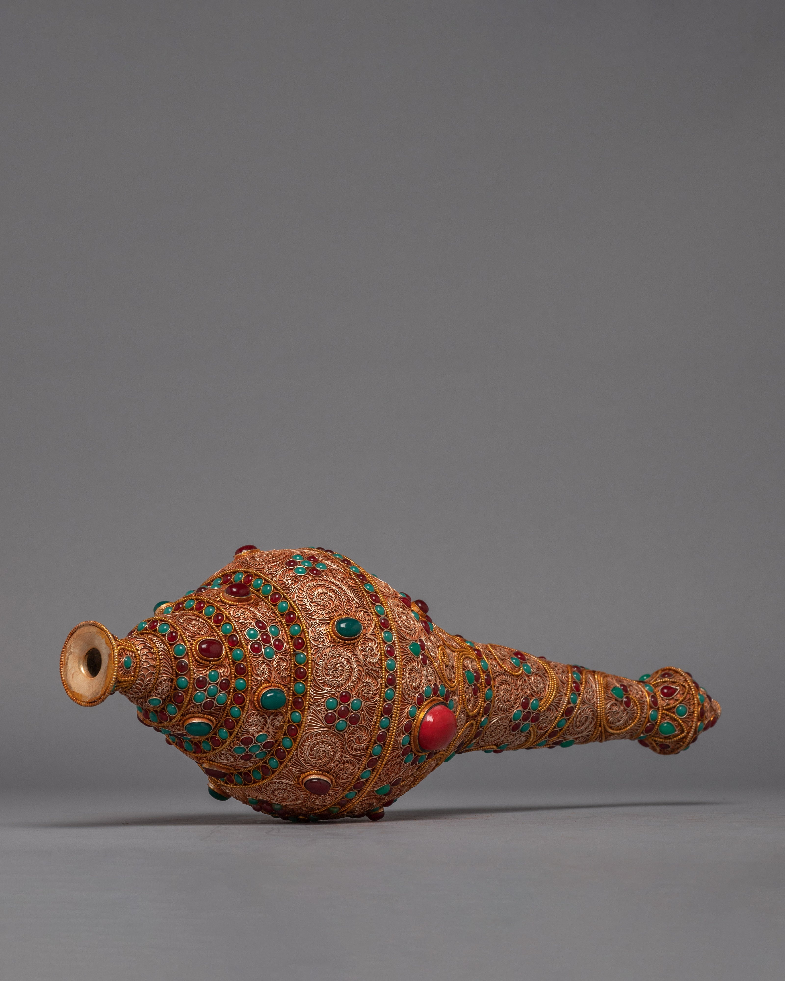 24k Gold Plated Conch Shell Trumpet | Himalayan Art