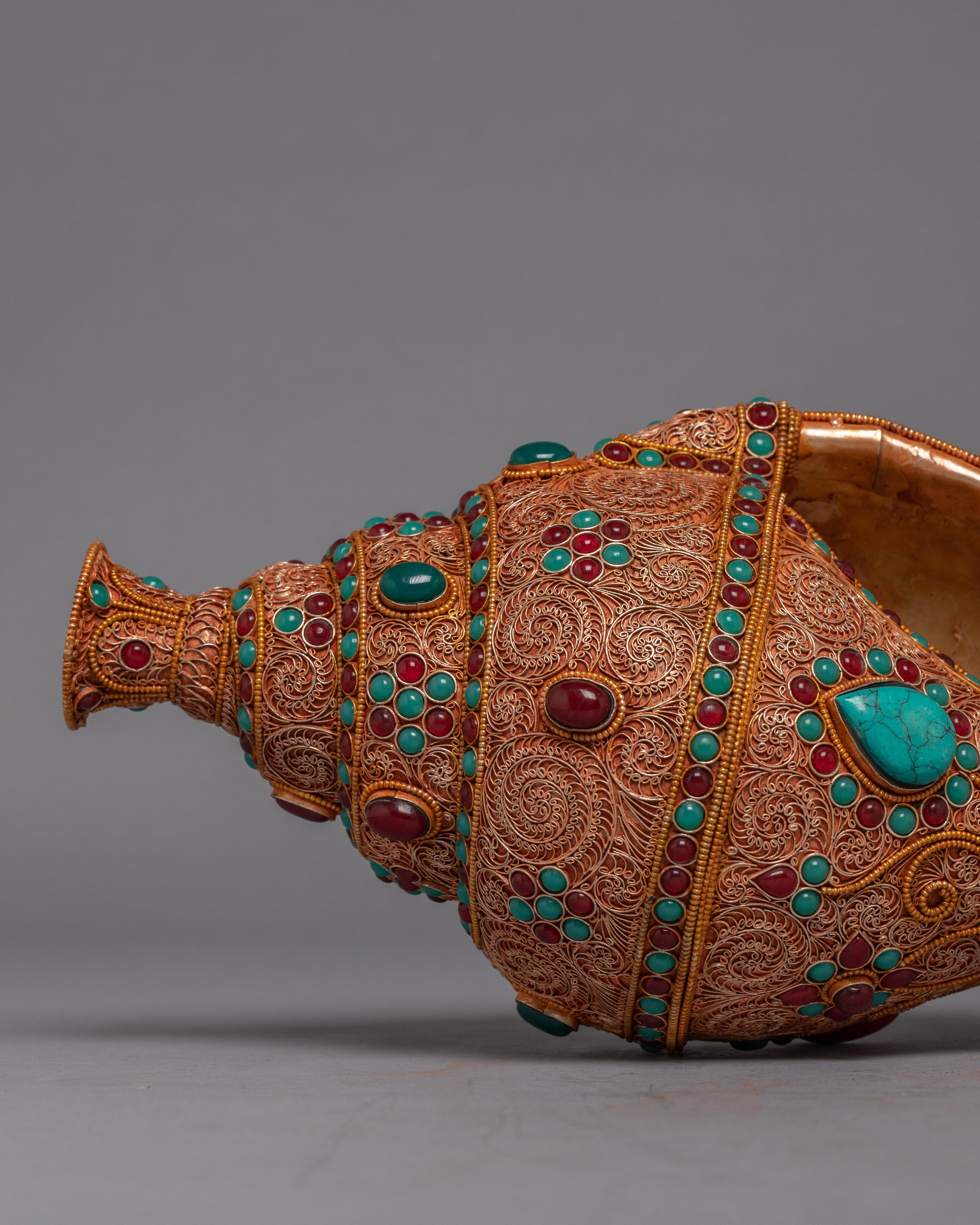 24k Gold Plated Conch Shell Trumpet | Himalayan Art