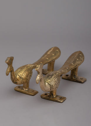 Peacock Door Brass Handle Set | Experience the Splendor of Nature in Your Home