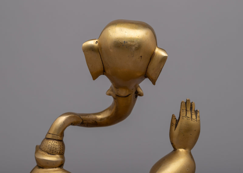 Ganesh Brass Statue | Traditional Figurine Of Hindu Deity